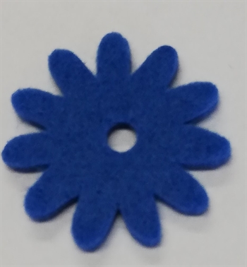 Blå filt blomster Ø 3,5 cm